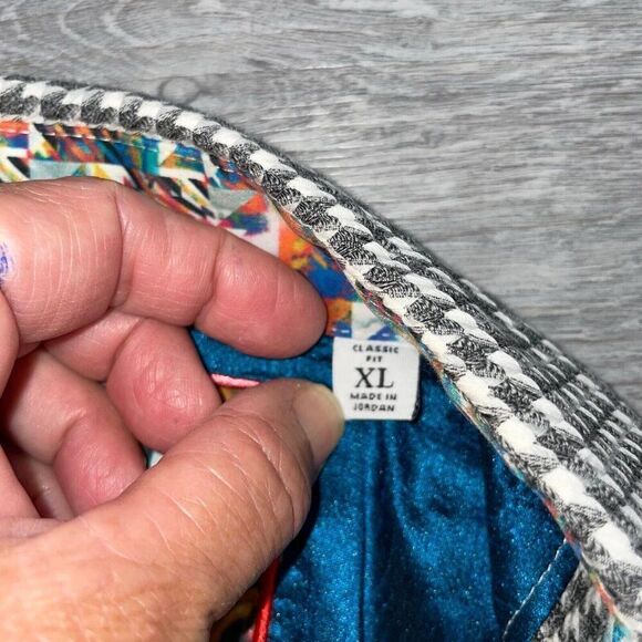 Robert Graham Dress Shirt Men’s XL Long Sleeve Flip Cuff Button Up Geometric - Picture 4 of 16